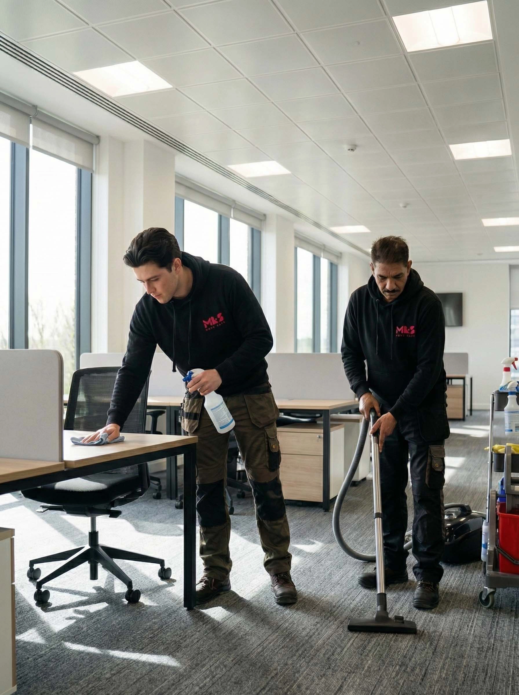 Professional cleaning service after house removals Liverpool in an office space