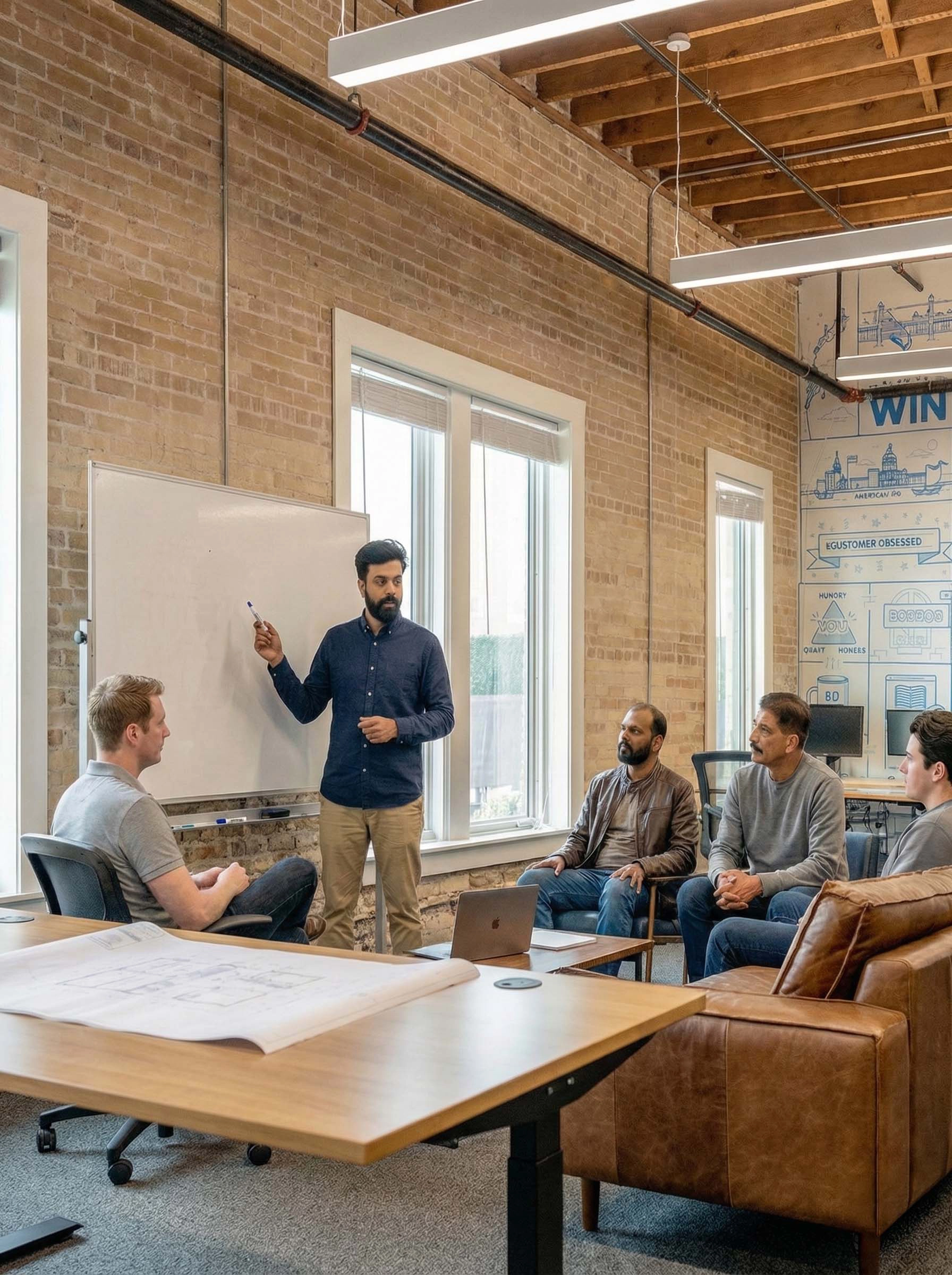 Professional team planning a house removals Liverpool moving project